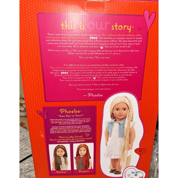 BRAND NEW Our Generation Phoebe Doll From Hair to There with Extendable Hair - Picture 6 of 11